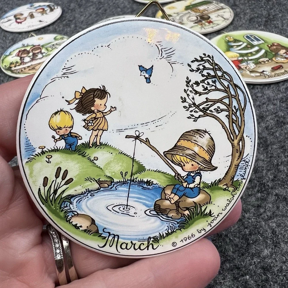 12 Joan Walsh Anglund Children Of West Germany Month Ornaments 1966 Mini Plates